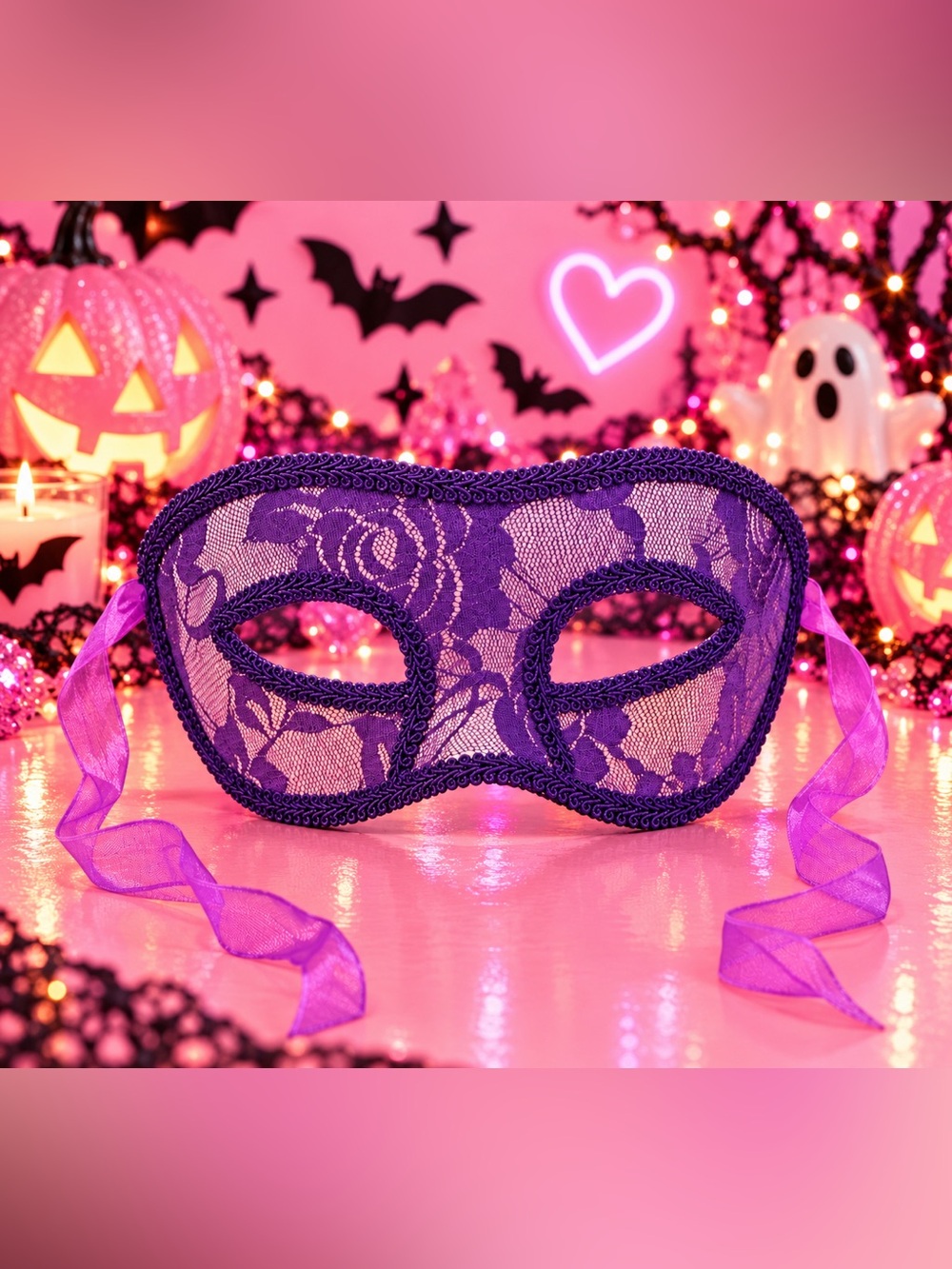 Purple Lace Eye Mask Accessory